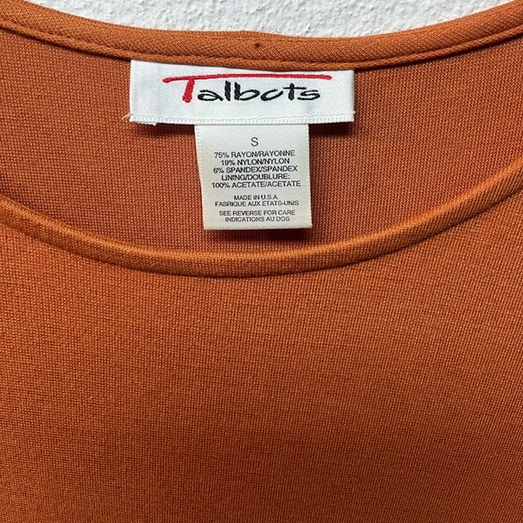 Talbots Orange/Mustard Long Sleeve  Dress. Size Small - Picture 2 of 3
